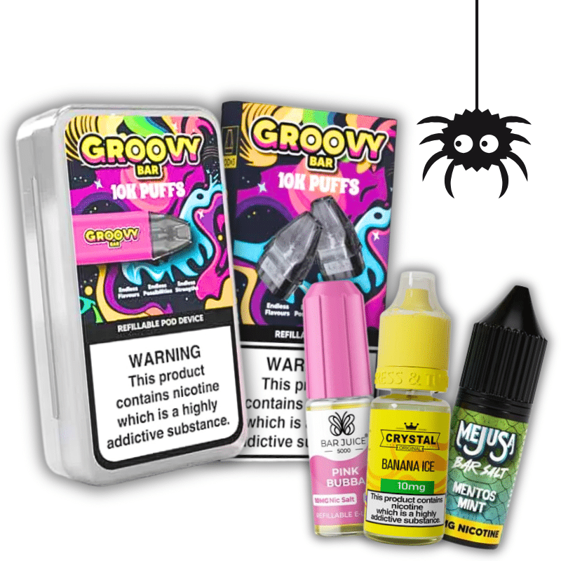 website product image 800x800 plx Halloween Special – Groovy Bar Kit + 3 Pods + 3 E-Liquids – Now Only £19.99 - Image 1